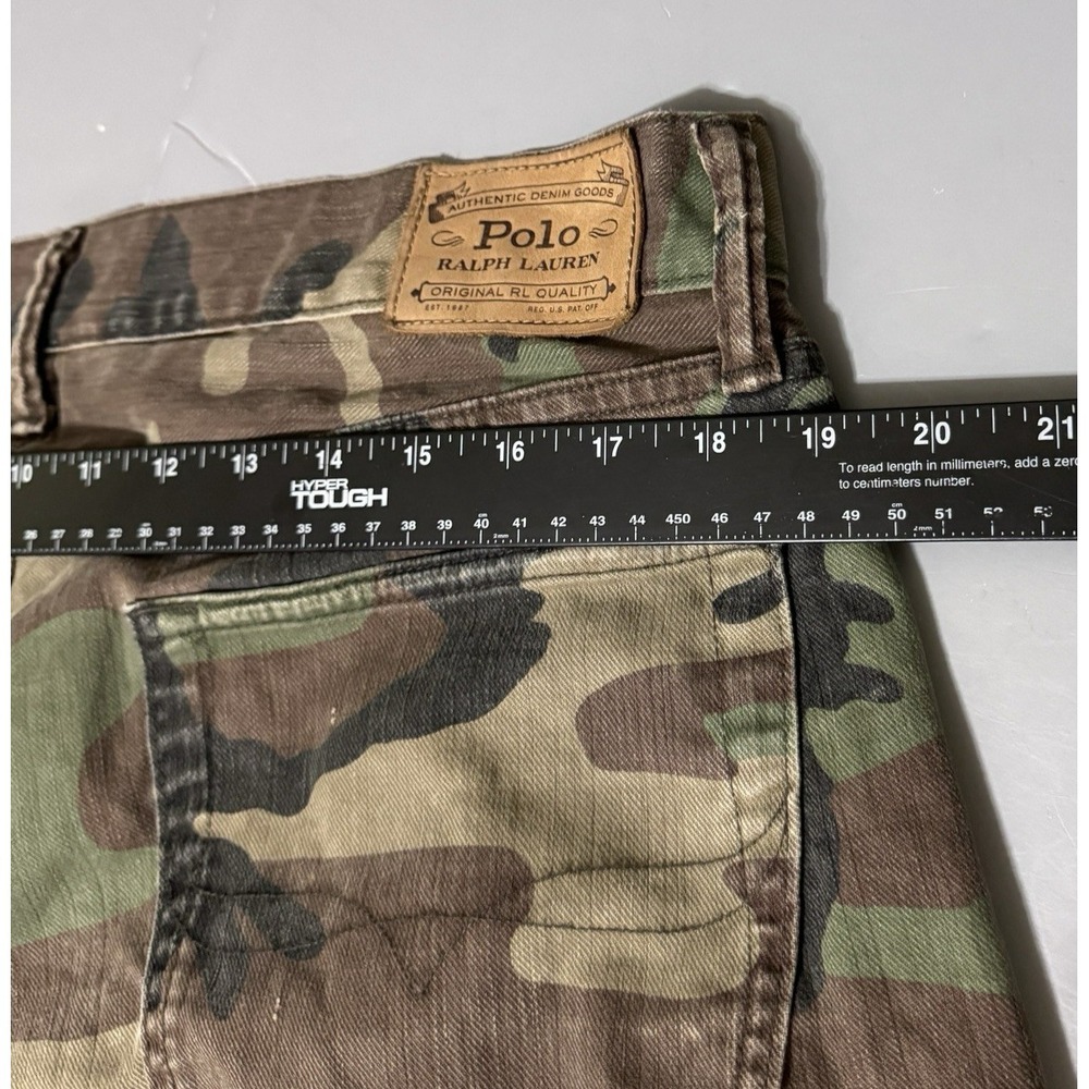 Polo Ralph Lauren Varick Slim Straight Jeans Camo Camouflage 36 32 Button Fly - Picture 14 of 14